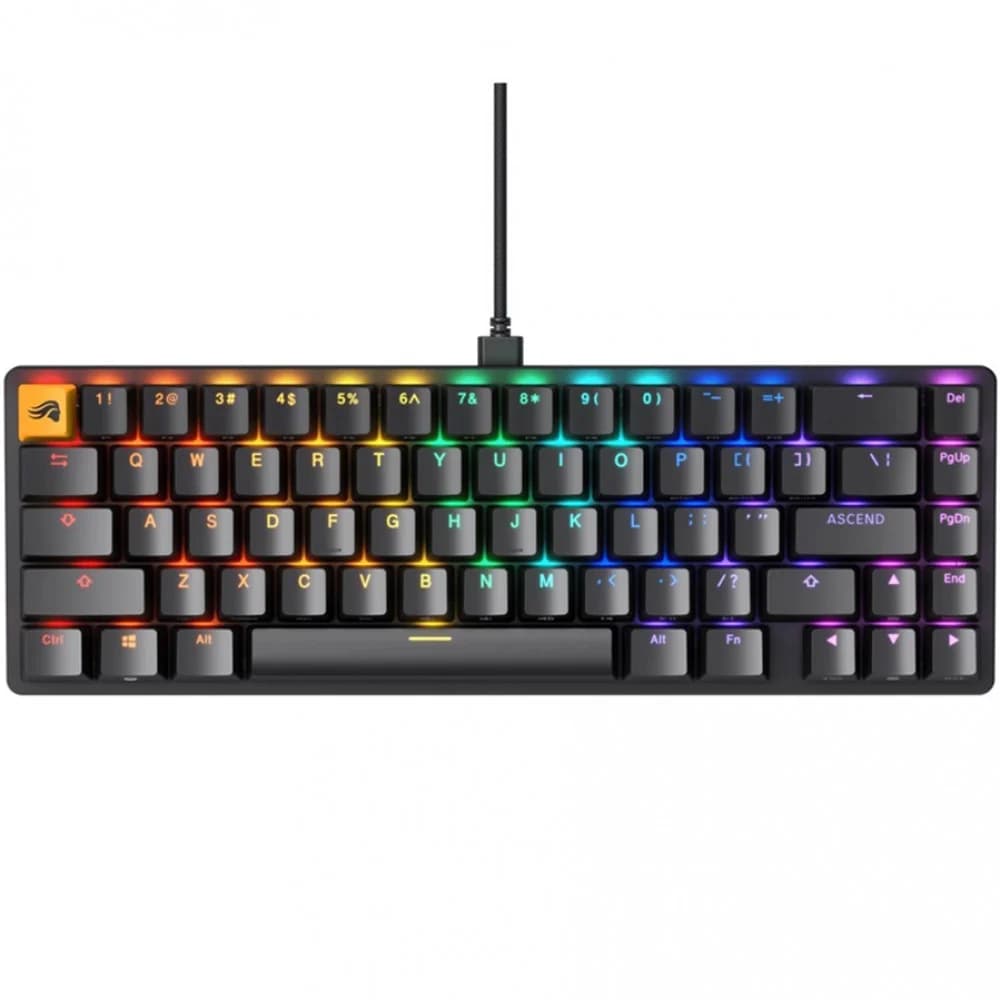Клавиатура, Glorious, GMMK2 Compact, GLO-GMMK2-65-FOX-B, Игровая, Механические переключатели, Glorious Fox Linear Switches, RGB подсветка, Черный