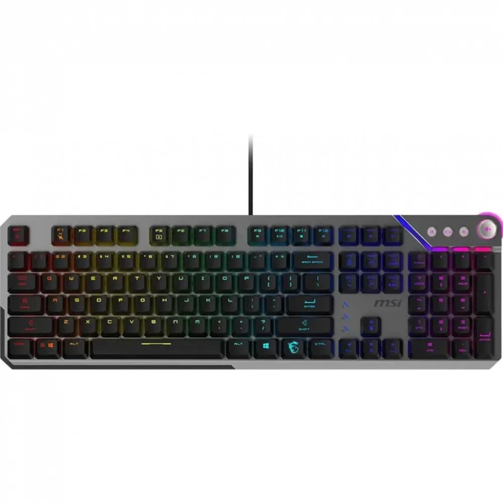 Клавиатура MSI STRIKE 600 Silent механическая серый/черный USB Multimedia for gamer LED (подставка для запястий) (S11-04RU256-CLA)