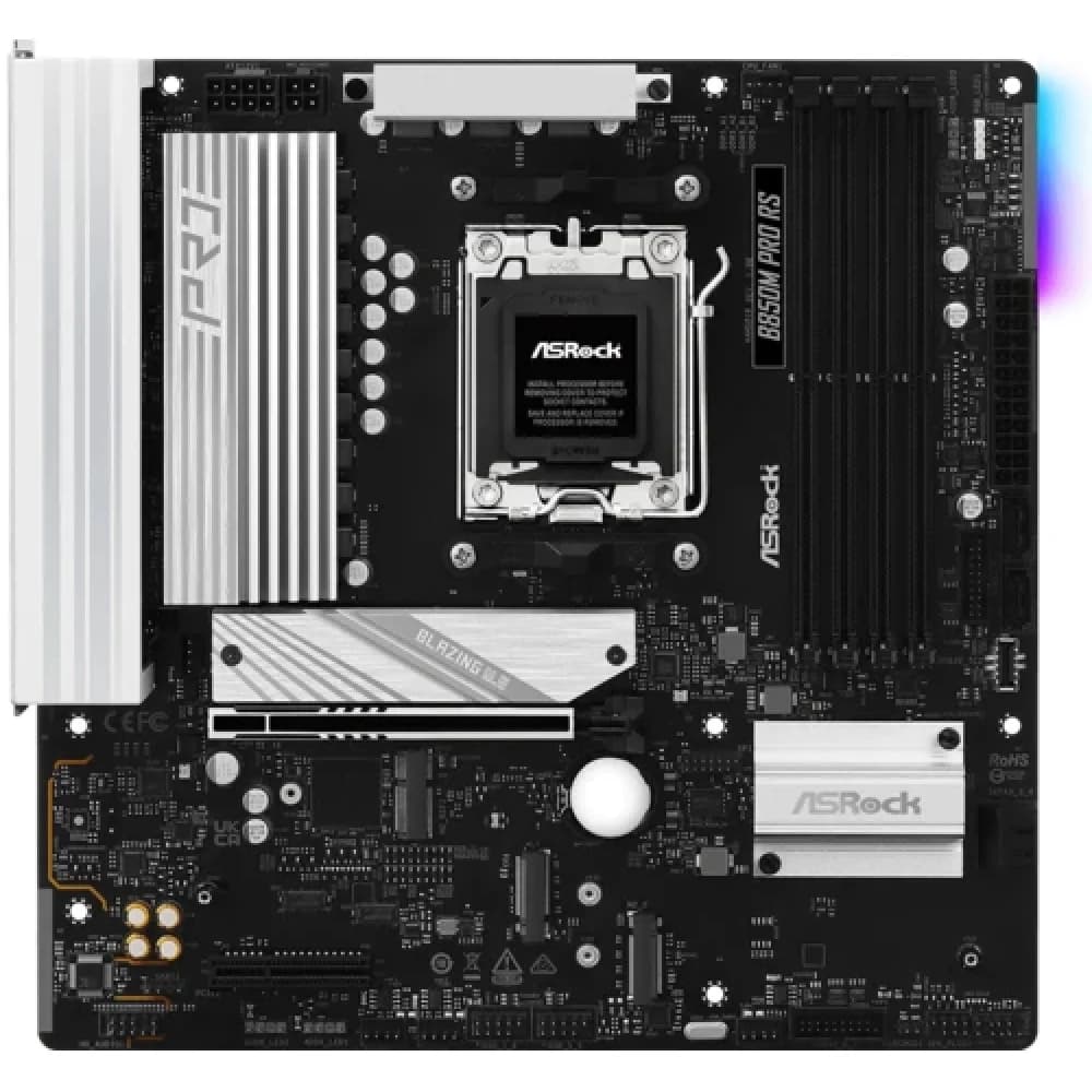 Материнская плата ASRock B850M PRO RS AM5 4xDDR5 4xSATA 3xM.2 17xUSB 1xHDMI 1xDP 1x2,5GLAN mATX