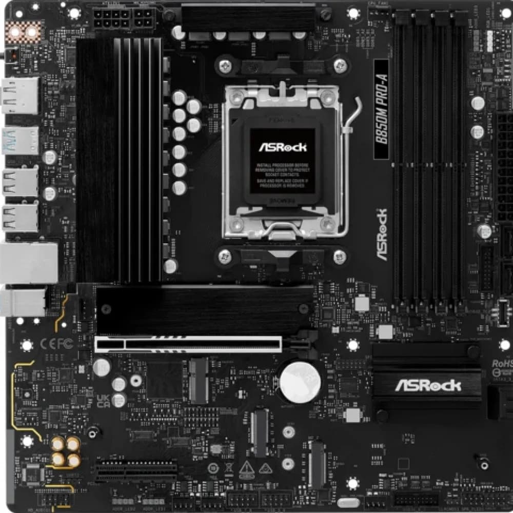 Материнская плата ASRock B850M PRO-A AM5 4xDDR5 4xSATA 3xM.2 15xUSB 1xHDMI 1xDP 1x2,5GLAN mATX