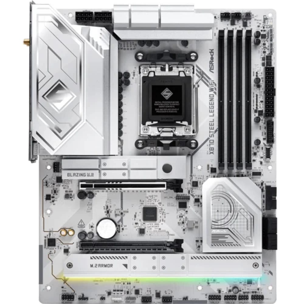 Материнская плата ASRock X870 STEEL LEGEND WIFI AM5 4xDDR5 4xSATA3 3xM.2 1xHDMI 2xType-C ATX