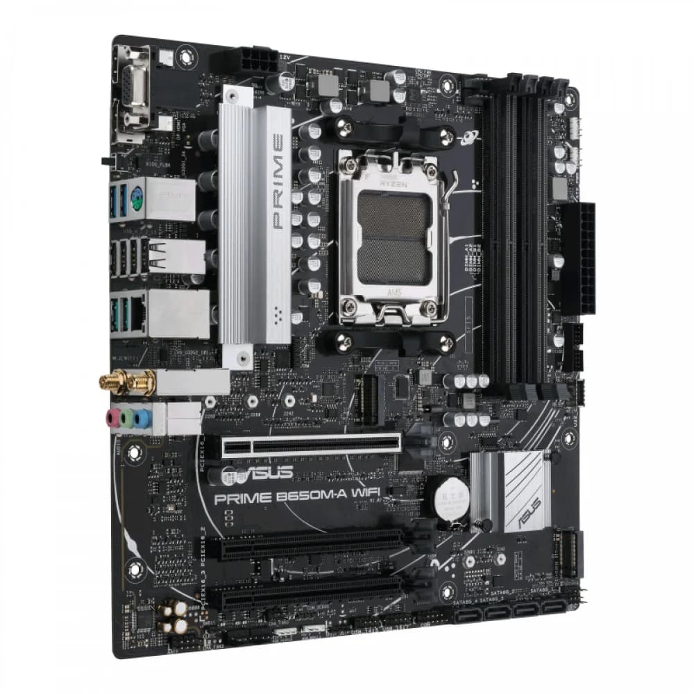 Сист. плата ASUS PRIME B650M-A WIFI, AM5, 4xDDR5, 3xPCI-E x16 , M.2, SATA, DisplayPort, VGA, WIFI6, BOX