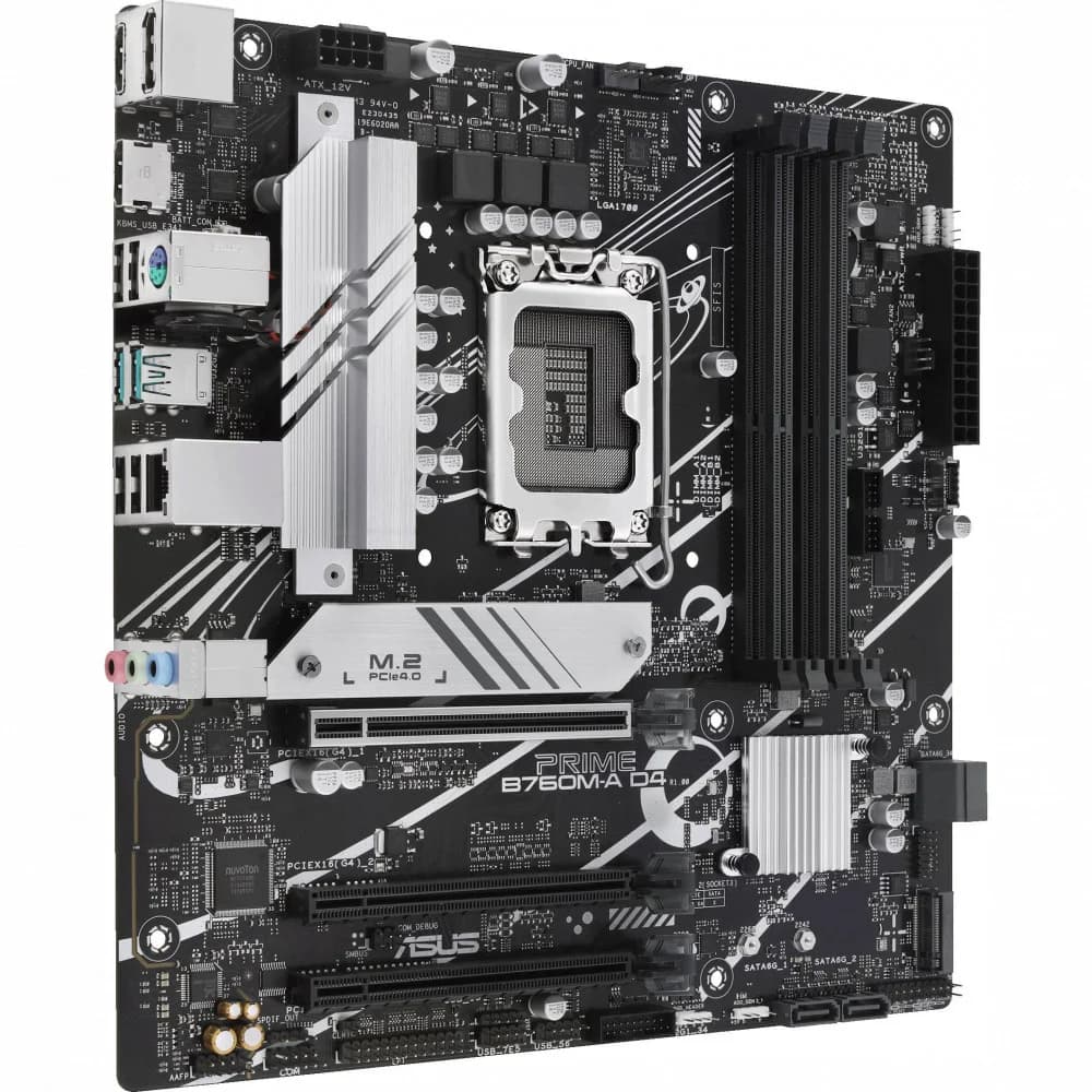 Сист. плата ASUS PRIME B760M-A D4-CSM, B760, 1700, 4xDDR4, 3xPCI-Ex16, 2xM.2, 4xSATA, DP, 2xHDMI, 2.5Gb Ethernet, BOX