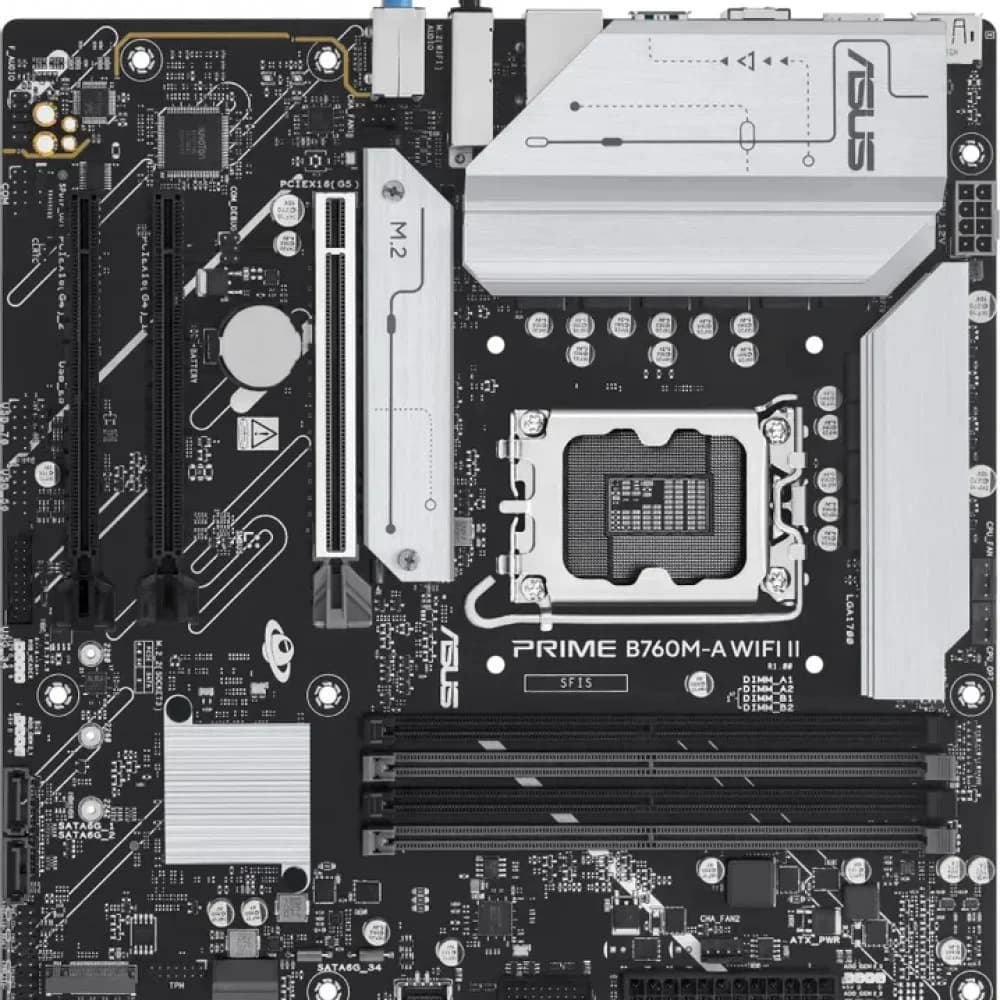 Материнская плата Asus PRIME B760M-A WIFI II Soc-1700 Intel B760 4xDDR5 mATX AC`97 8ch(7.1) 2.5Gg RAID+HDMI+DP