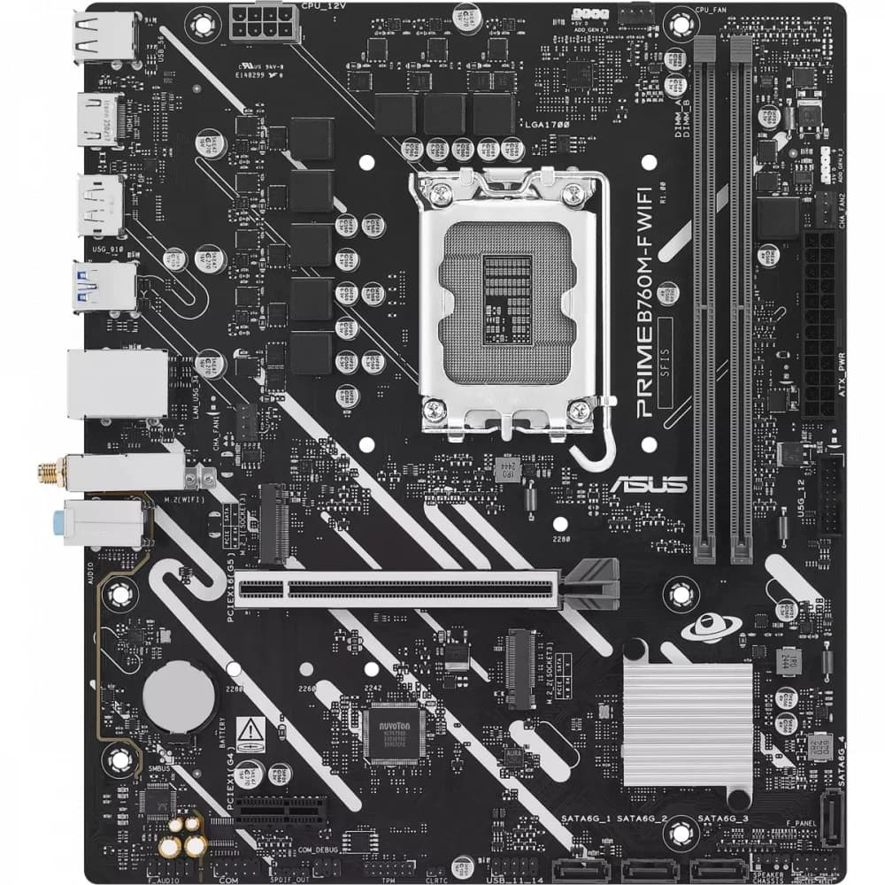 Материнская плата Asus PRIME B760M-F WIFI Soc-1700 Intel B760 2xDDR5 mATX AC`97 8ch(7.1) GbLAN RAID+HDMI+DP