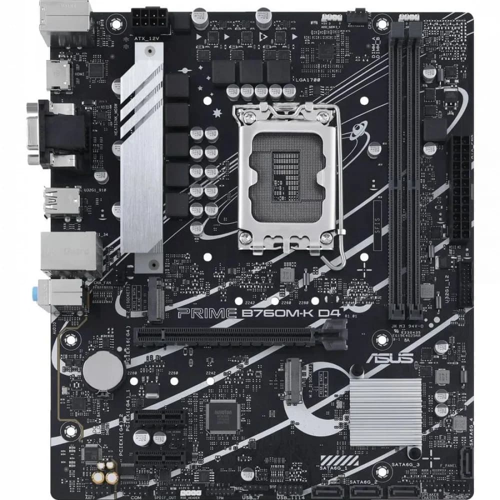 ASUS PRIME B760M-K, LGA1700, B760, 2*DDR5, HDMI+VGA, 4xSATA3 + RAID, 2xM2, Audio, Gb LAN, USB 3.2, USB 2.0, mATX 90MB1FI0-M0EAY0