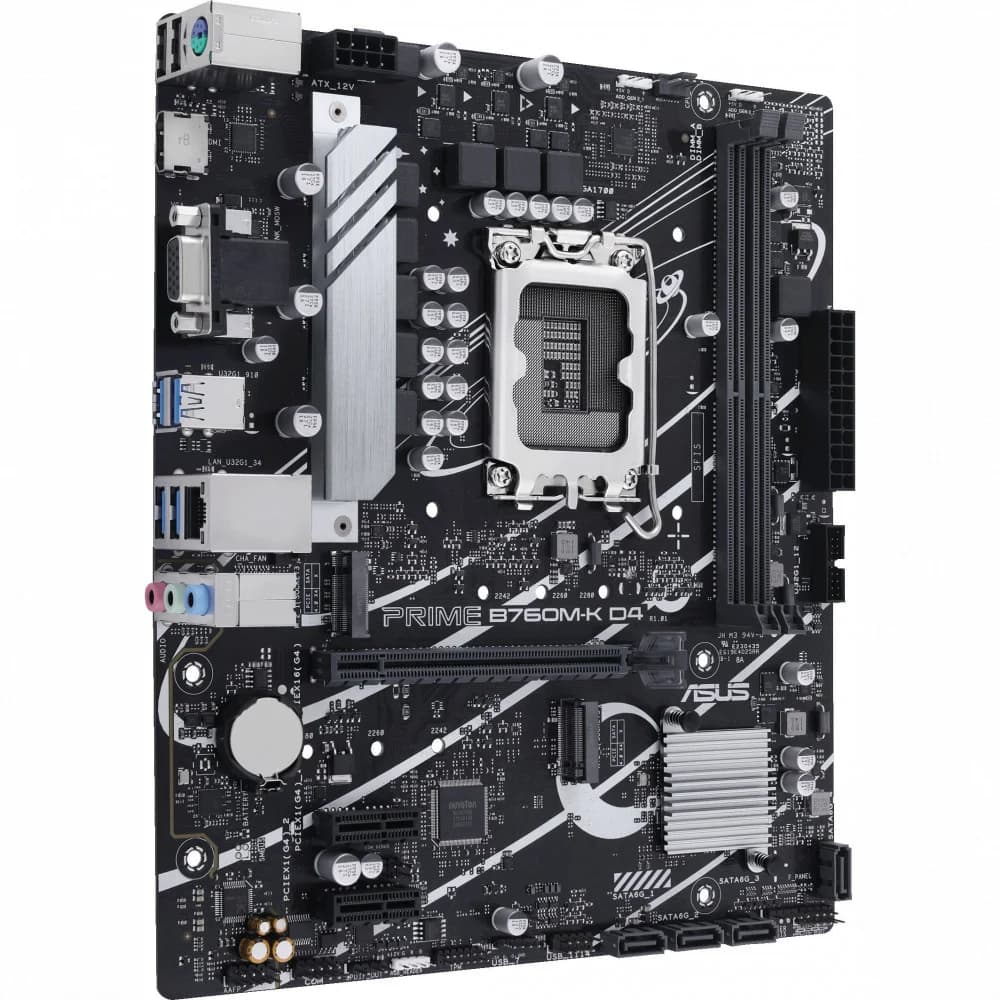 ASUS PRIME B760M-K D4, LGA1700, B760, 2*DDR4, HDMI+VGA, 4xSATA3 + RAID, M2, Audio, Gb LAN, USB 3.2, USB 2.0, mATX 90MB1DS0-M0EAY0