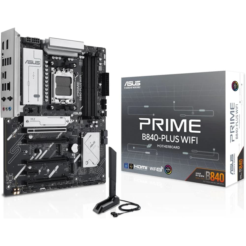 Материнская плата ASUS PRIME B840-PLUS WIFI AM5 4xDDR5 4xSATA 3xM.2 HDMI 2xDP mATX