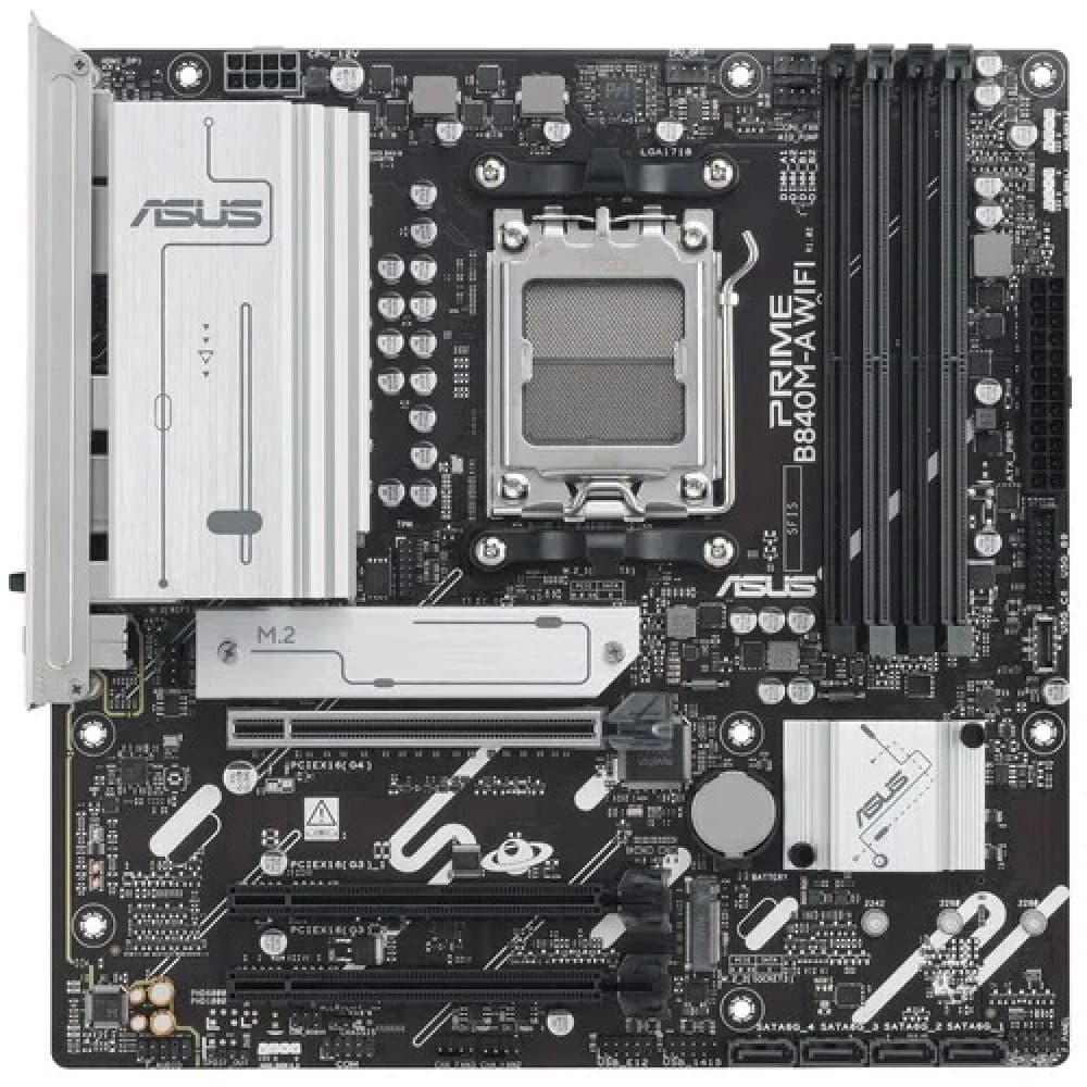 Материнская плата ASUS PRIME B840M-A WIFI AM5 mATX 4xDDR5 3xPCIEx16 3xM.2 2xDP HDMI 2.5GLAN Wi-Fi 6Е