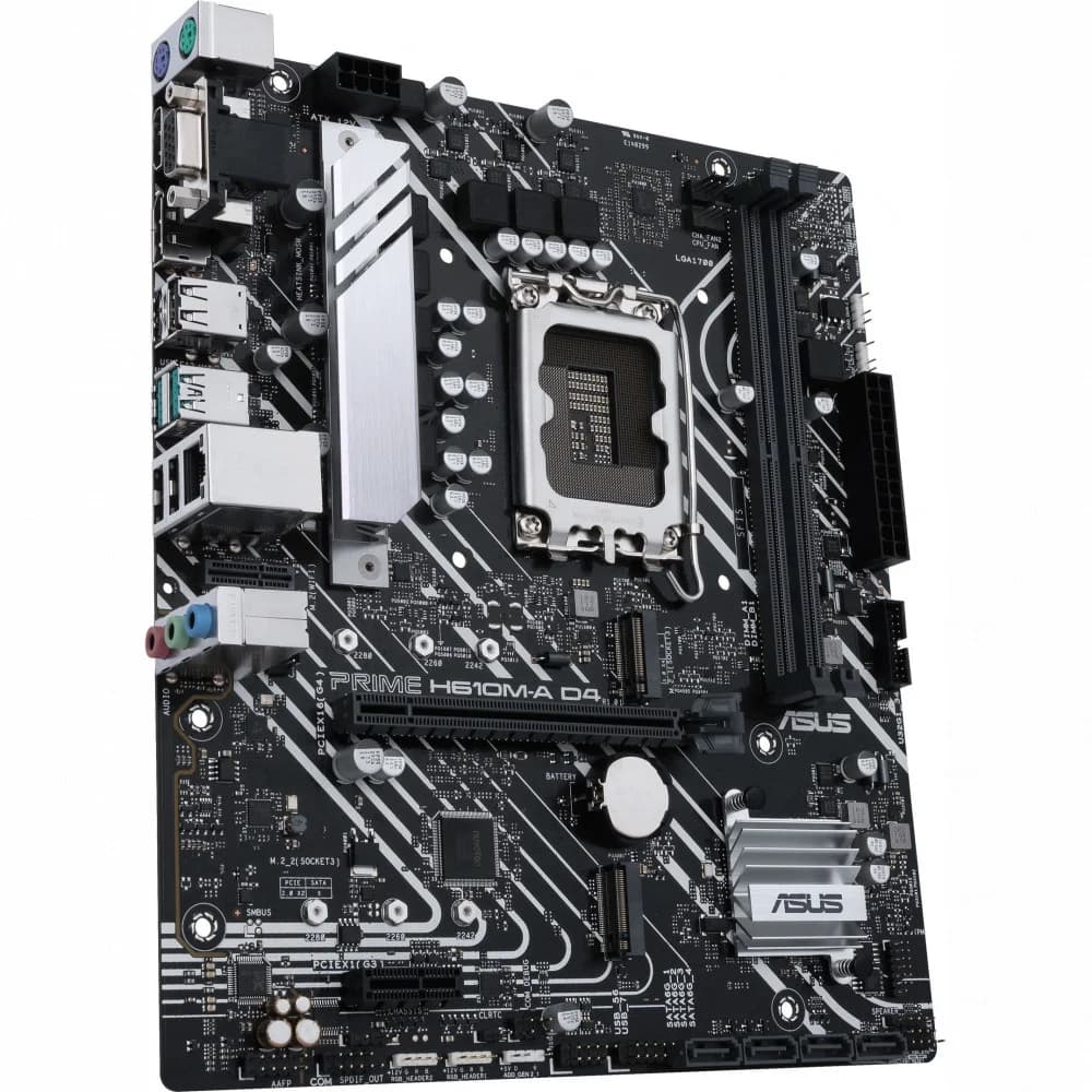 ASUS PRIME H610M-A D4-CSM, LGA1700, H610, 2*DDR4, D-Sub + DP + HDMI, SATA3, Audio, Gb LAN, USB 3.2*4, USB 2.0*6, COM*1 header (w/o cable), mATX 90MB19P0-M0EAYC