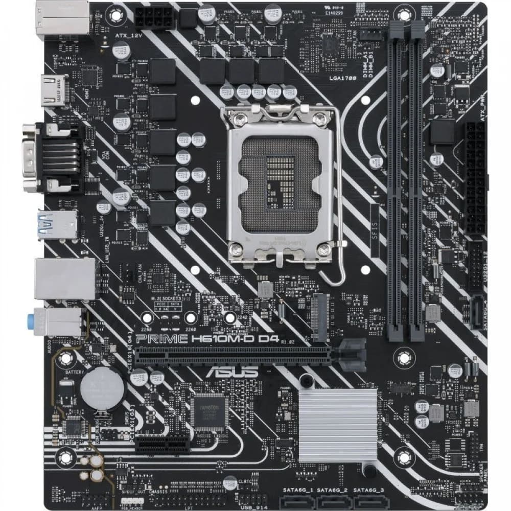 MB Socket1700, MATX, iH610 (D-Sub+HDMI,GNIC), ASUS PRIME H610M-D D4, 2DDR4, PCIx16, PCIx1