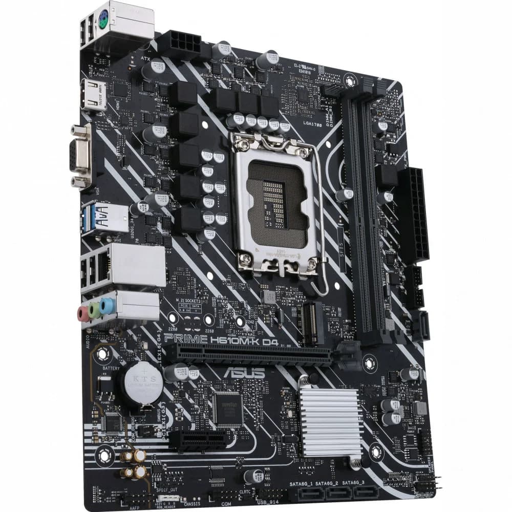 Сист. плата ASUS PRIME H610M-K D4, H610, 1700, 2xDIMM DDR4, PCI-E x16, PCI-E x1, M.2, 4xSATA, HDMI, DP, BOX