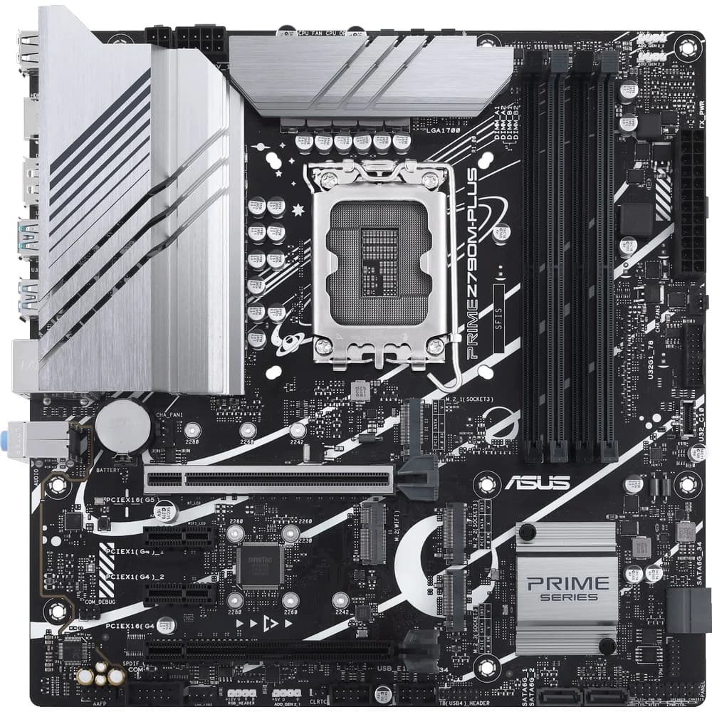 ASUS PRIME Z790M-PLUS, LGA1700, Z790, 4*DDR5, HDMI+DVI+DP, CrossFireX, SATA3 + RAID, Audio, Gb LAN, USB 3.2, USB 2.0, COM*1 header (w/o cable), mATX 90MB1E70-M0EAY0