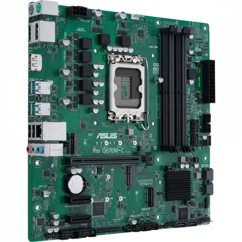 ASUS PRO Q670M-C-CSM, LGA1700, Q670, 4*DDR5, 2*DP+HDMI, SATA 6.0, M.2, RAID, USB 3.2*4, USB 2.0*2, mATX 90MB19E0-M0EAYC