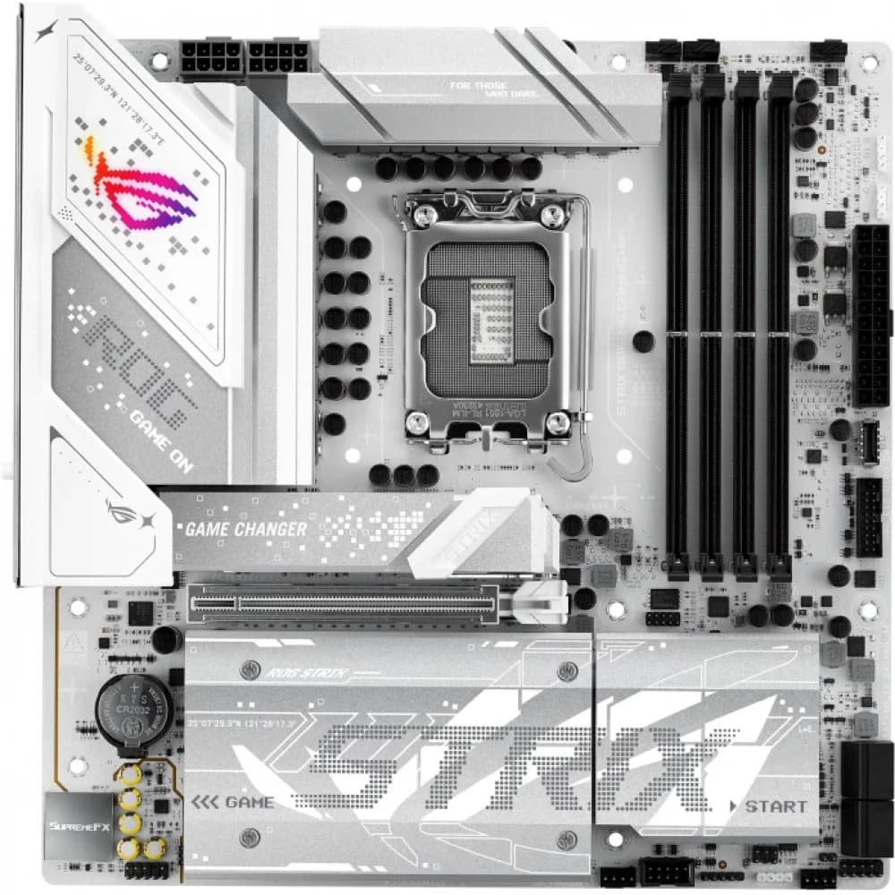 ASUS ROG STRIX B860-G GAMING WIFI (Socket 1851, mATX, 4xDDR5(256GB), DP/HDMI 2.1, 1xPCIe 5.0x16, 1xLAN(2.5GbE), Wi-Fi, BT, 4xSATA 6Gb/s, 4xM.2, Thunderbolt, 1xUSB-C, 5xUSB 3.2, 4xUSB 2.0)
