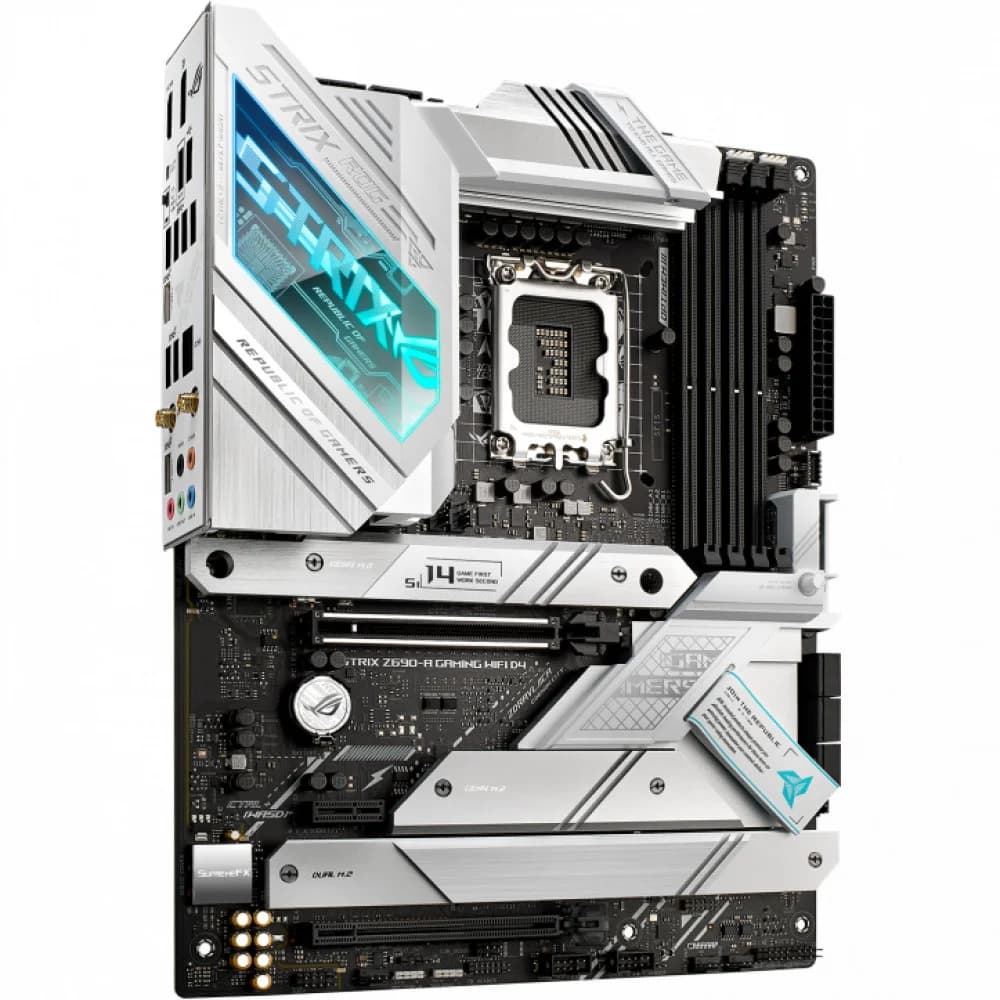 ASUS ROG STRIX Z690-A GAMING WIFI, LGA1700, Z690, 4*DDR5, HDMI+DP, CrossFireX, SATA3 + RAID, Audio, Gb LAN, USB 3.1*9, USB 2.0*6, COM*1 header (w/o cable), ATX 90MB18K0-M0EAY0