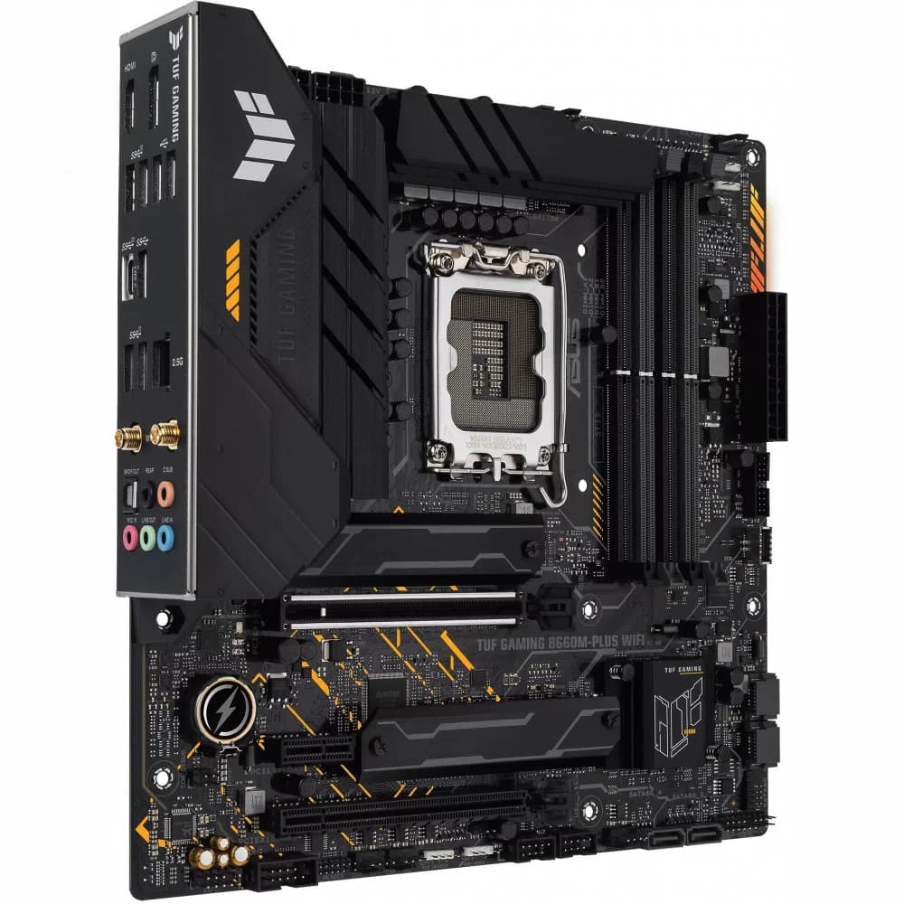 ASUS TUF GAMING B660M-PLUS WIFI, LGA1700, B660, 4*DDR5, DP+HDMI, CrossFireX, SATA3 + RAID, Audio, Gb LAN, USB 3.2*6, USB 2.0*6, COM*1 header (w/o cable), mATX 90MB1AZ0-M0EAY0