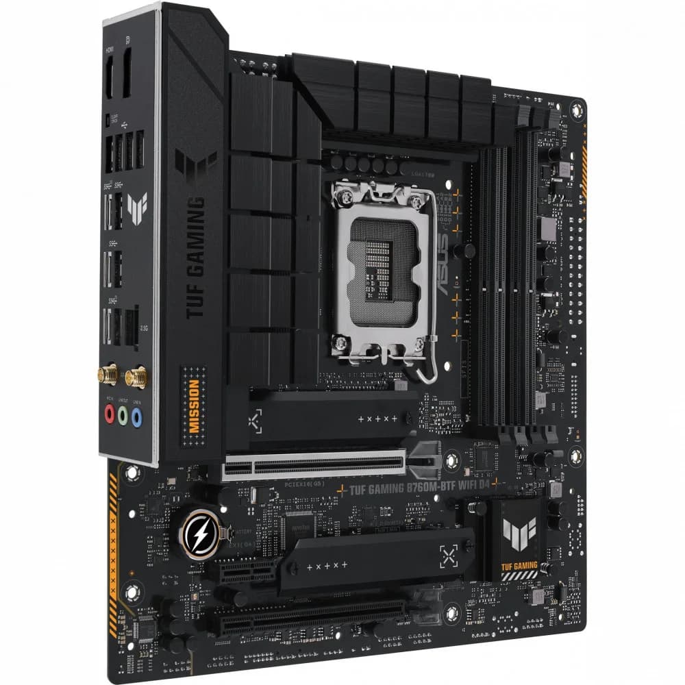 Сист. плата ASUS TUF GAMING B760M-BTF WIFI D4, B760, 1700, 4xDDR4, 2xPCI-Ex16, PCI-Ex1, 2xM.2, 4xSATA, DP, HDMI, BOX