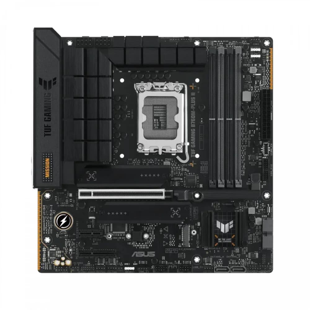 Материнская плата ASUS TUF GAMING B760M-PLUS II, LGA1700 4xDDR5 4xSATA3 3xM.2 RAID HDMI DP mATX