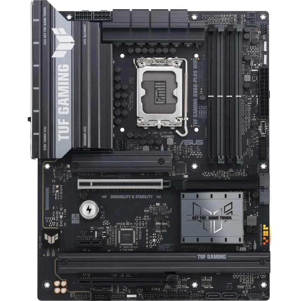 Материнская плата ASUS TUF GAMING B860-PLUS WIFI LGA1851 ATX 4xDDR5 2xPCIEx16 PCIEx1 3xM.2 USB-C DP HDMI 2.5GLAN Wi-Fi 7