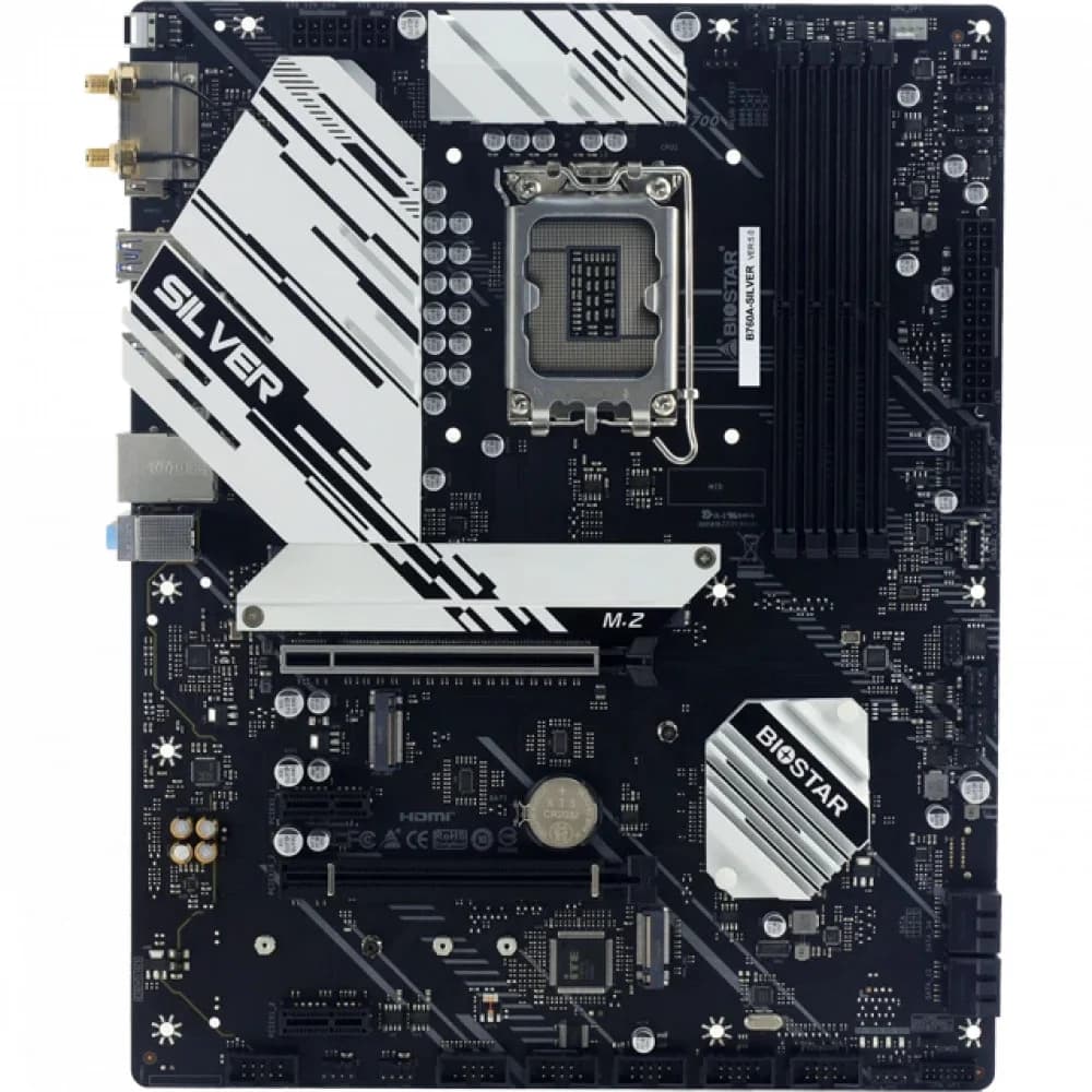 Материнская плата Biostar B760A-Silver Soc-1700 Intel B760 4xDDR5 ATX AC`97 8ch(7.1) 2.5Gg RAID+VGA+HDMI+DP