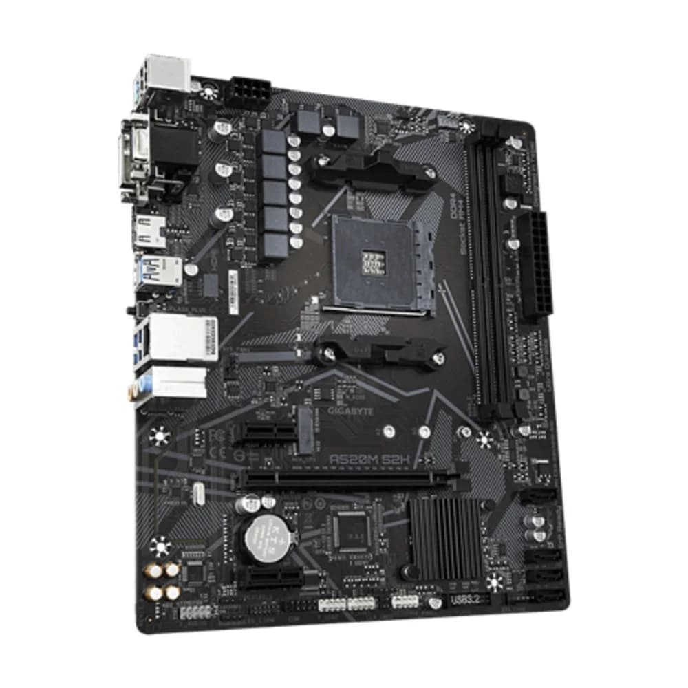 A520M S2H, Socket AM4, AMD A520, 2xDDR4-3200, D-SUB+DVI-D+HDMI, 1xPCI-Ex16, 2xPCI-Ex1, 4xSATA3(RAID 0/1/10), 1xM.2, 8 Ch Audio, GLan, (2+4)xUSB2.0, (4+2)xUSB3.2, 1xPS/2, mATX, RTL {10} (809720)