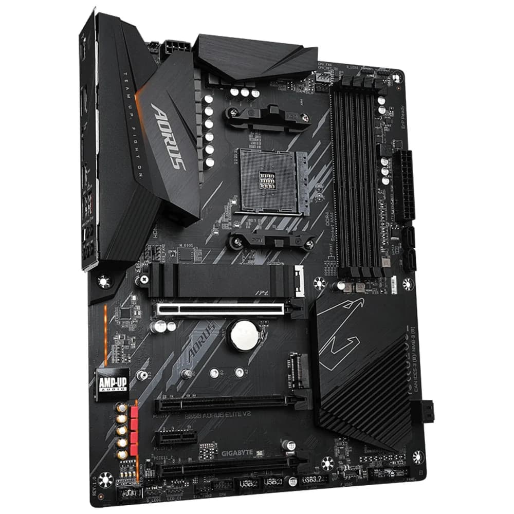 B550 AORUS ELITE V2, Socket AM4, AMD B550, 4xDDR4-3200, HDMI+DP, 3xPCI-Ex16, 1xPCI-Ex1, 4xSATA3(RAID 0/1/10), 2xM.2, 8 Ch Audio, 2,5GLan, (2+4)xUSB2.0, (6+2)xUSB3.2, ATX, RTL {8} (809898)