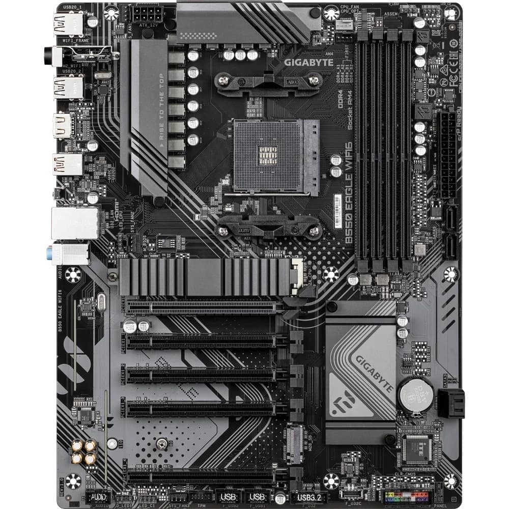 Материнская плата Gigabyte B550 EAGLE WIFI6 Soc-AM4 AMD B550 4xDDR4 ATX AC`97 8ch(7.1) GbLAN RAID+DVI+HDMI