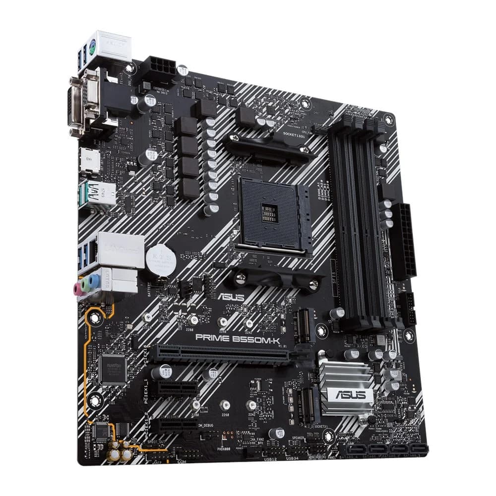 Материнская плата, Gigabyte, B550M K (4719331852764), AM4, B550, 4xDDR4 2400/2667/3200, 4xSATA3, 2xM.2 (1*PCIe 4.0 x4/x2 или SATA. 1*PCIe 3.0 x2), 1xHDMI, 1хDP, 1xPCI-Ex16, 1xPCI-Ex1, mATX