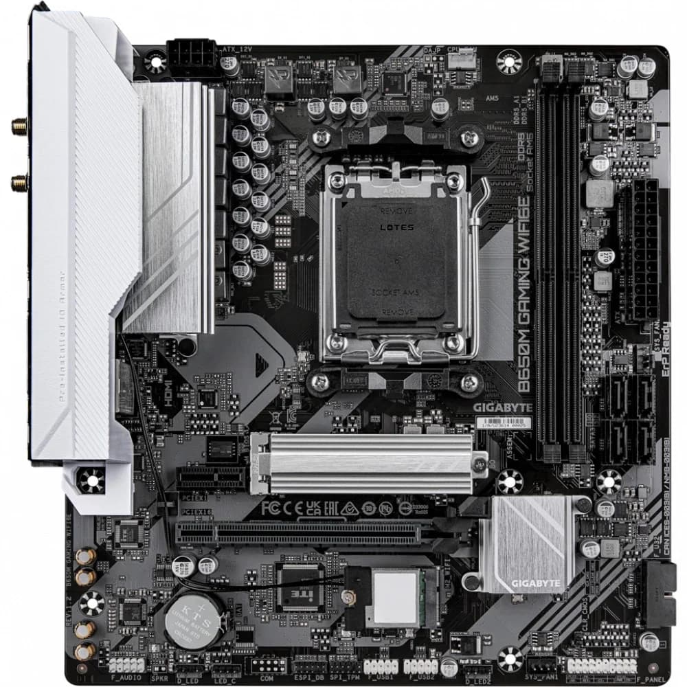 Материнская плата GIGABYTE B650M GAMING WIFI6E, AM5, 4xDDR5, PCIe4.0, HDMI+D-Sub, 1xM.2, Wi-Fi6,mATX