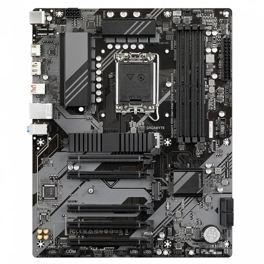 Материнская плата, Gigabyte, B760 DS3H (4719331853136), LGA1700, iB760, 4xDDR5 4000/4800/7600(OC), 4xSATA3, 2xM.2 (PCI-E 4.0x4/x2), Raid, 1хDP, 1xHDMI, 5xPCI-Ex16, ATX