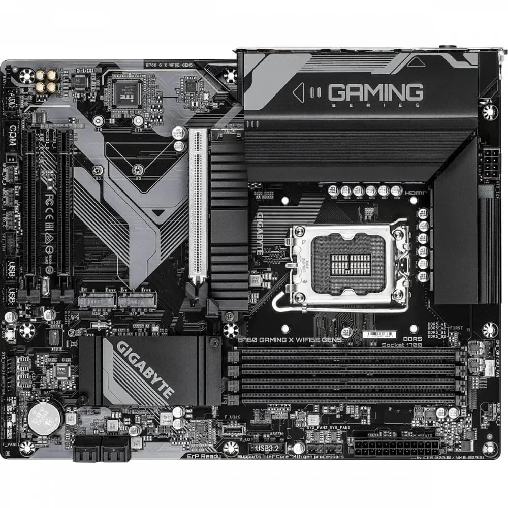 Материнская плата Gigabyte B760 G X WF6E GEN5 Soc-1700 Intel B760 4xDDR5 ATX AC`97 8ch(7.1) 2.5Gg RAID+HDMI+DP