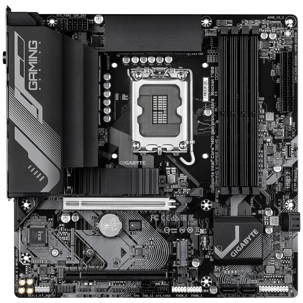 Матплата Gigabyte B760 Gaming X WiFi6E Gen5, iB760,S1700,ATX,4DDR-5,3PCI-Ex16,4SATA,3xM.2,HDMI,DP