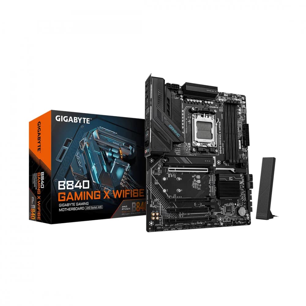 Материнская плата, Gigabyte, B840 GAMING X WIFI6E (4719331876937), AM5, B840, 4xDDR5 4800/5200/7600(OC), 4xSATA3, Raid, 3xM.2 (PCI-E 4.0x4/x2), 1хDP, 1xHDMI, 4xPCI-Ex16, ATX