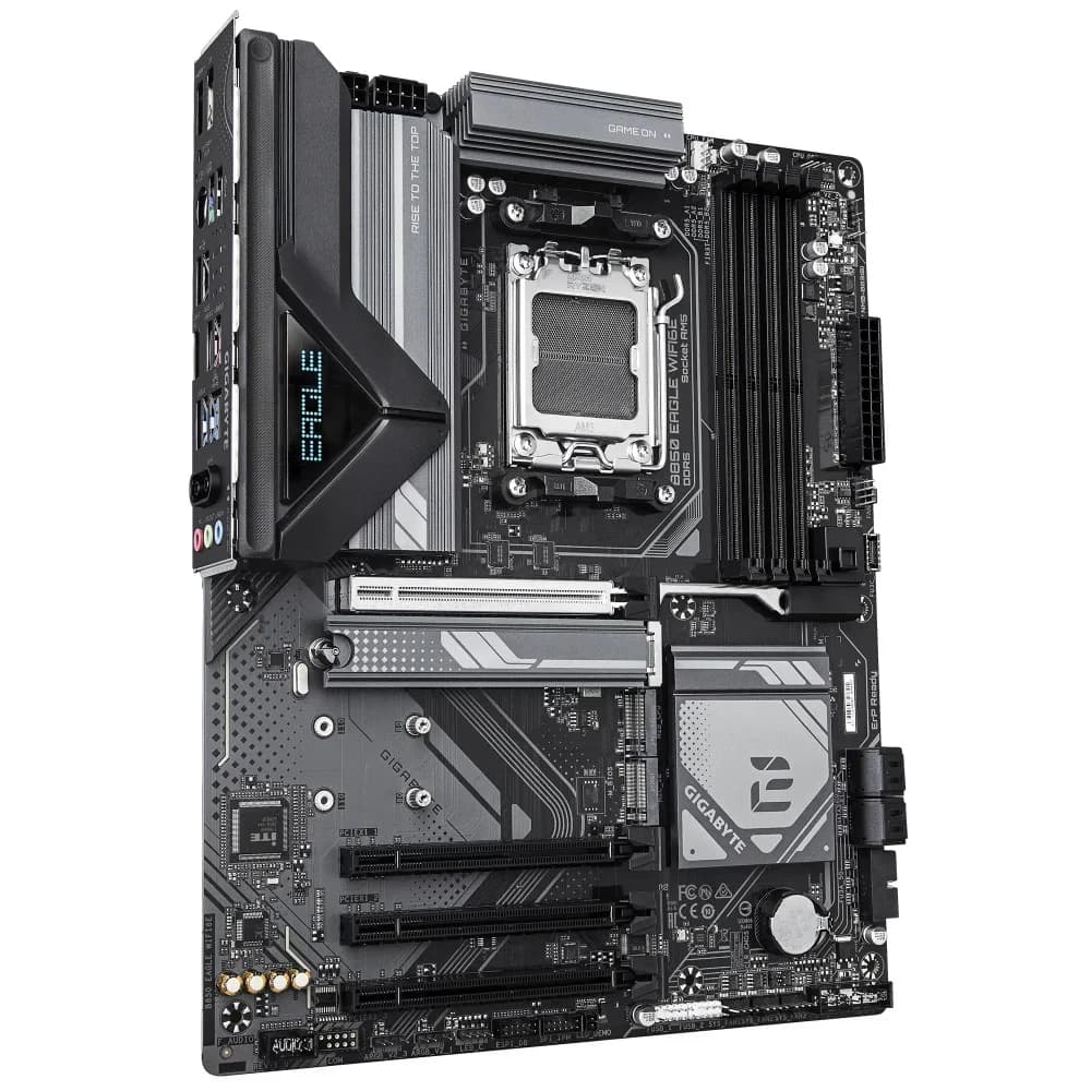 Материнская плата, Gigabyte, B850 EAGLE WIFI6E (4719331866587), AM5, B850, 4xDDR5 4400/4800/5200/8200(OC), 4xSATA3, 3xM.2 (PCIe 4.0 x4/x2), RAID, 1xHDMI, 1хDP, 4xPCI-Ex16, WiFi, ATX