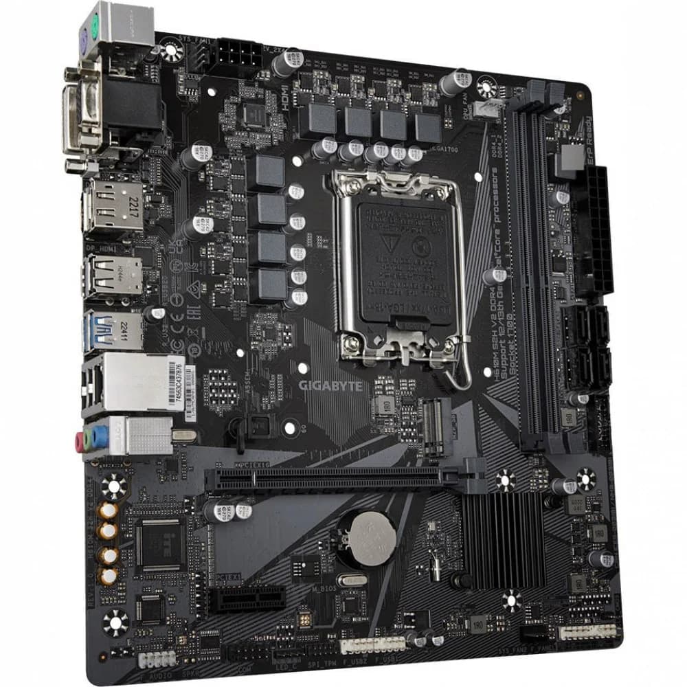 Материнская плата, Gigabyte, H610M S2H V2 DDR4 (4719331851958), LGA1700, iH610, 2xDDR4 3200/3000/2933/2400 MHz, 4xSATA3, 1xM.2 (PCI-E 3.0x4/x2), 1xD-Sub, 1xDVI-D, 1xHDMI, 1xDP, 1xPCI-Ex16, 1xPCI-Ex1
