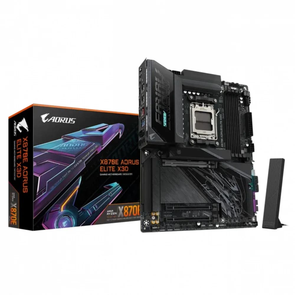 Матплата Gigabyte X870E Aorus Elite X3D, AM5, ATX, 4DDR-5, 3xPCI-Ex16, 4SATA, 4xM.2, 2хHDMI,DP,20USB