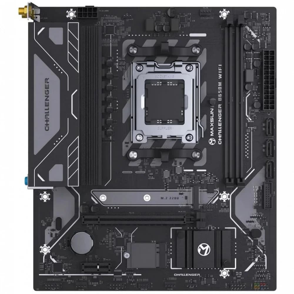 Материнская плата MaxSun Challenger B650M WIFI, AM5, 2xDDR5 4xSATA 1xM.2 PCIe4.0, HDMI+VGA mATX