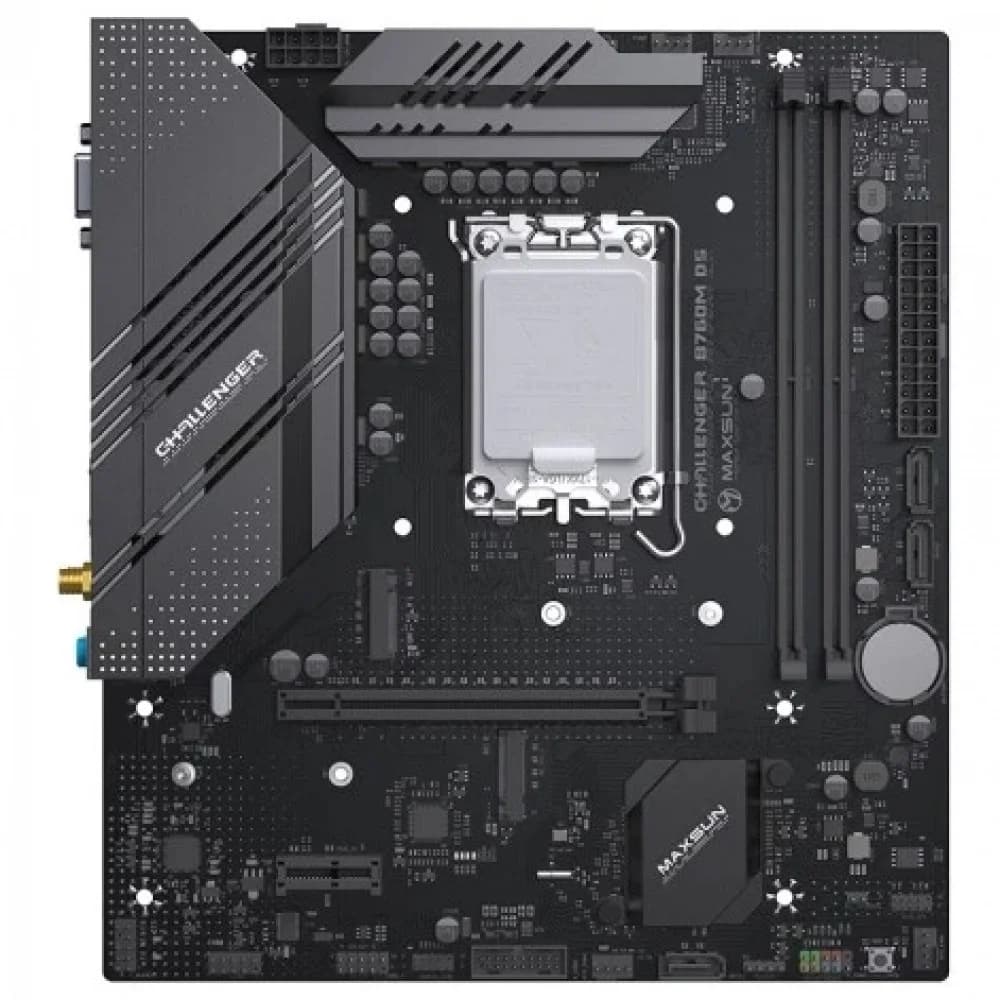 Материнская плата MaxSun Challenger B760M D5 WIFI, LGA1700, 2xDDR5, 3xSATA, 2xM.2, HDMI+VGA, mATX