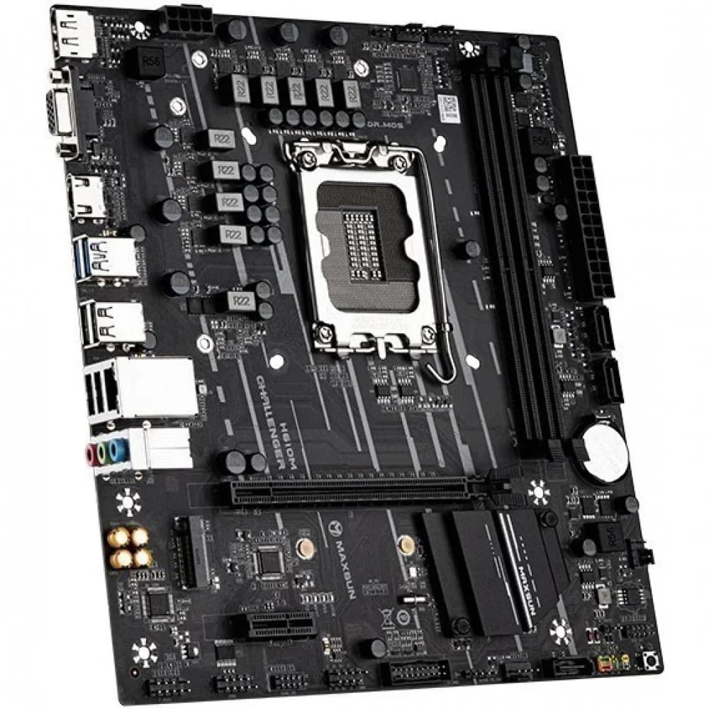 Материнская плата MaxSun Challenger H610M, LGA1700 H610, 2xDDR4 3xSATA 1xM.2 HDMI+DP+VGA mATX