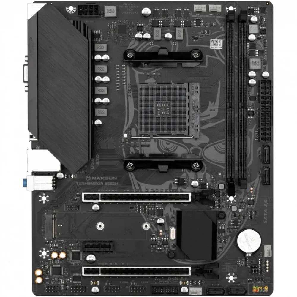 MAXSUN MS-Terminator B550M, AM4, B550, 2*DDR4, 4*SATA 3.0, M.2, 2*USB 3.2, 4*USB 2.0, 1*PCIE 16, 1*PCIE 4, 1*PCIE 1, HDMI+VGA, mATX