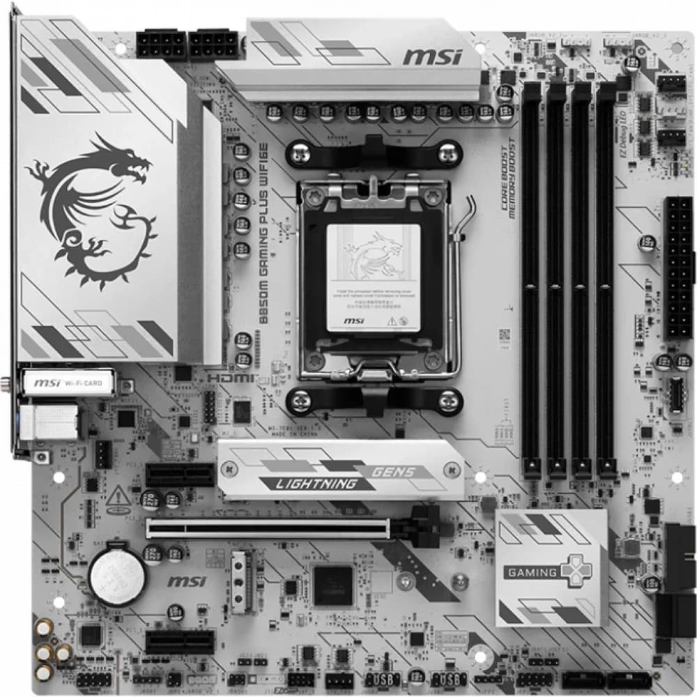 Материнская плата MSI B850M GAMING PLUS WIFI6E SocketAM5 AMD B850 4xDDR5 mATX AC`97 8ch(7.1) 2.5Gg RAID+HDMI+DP