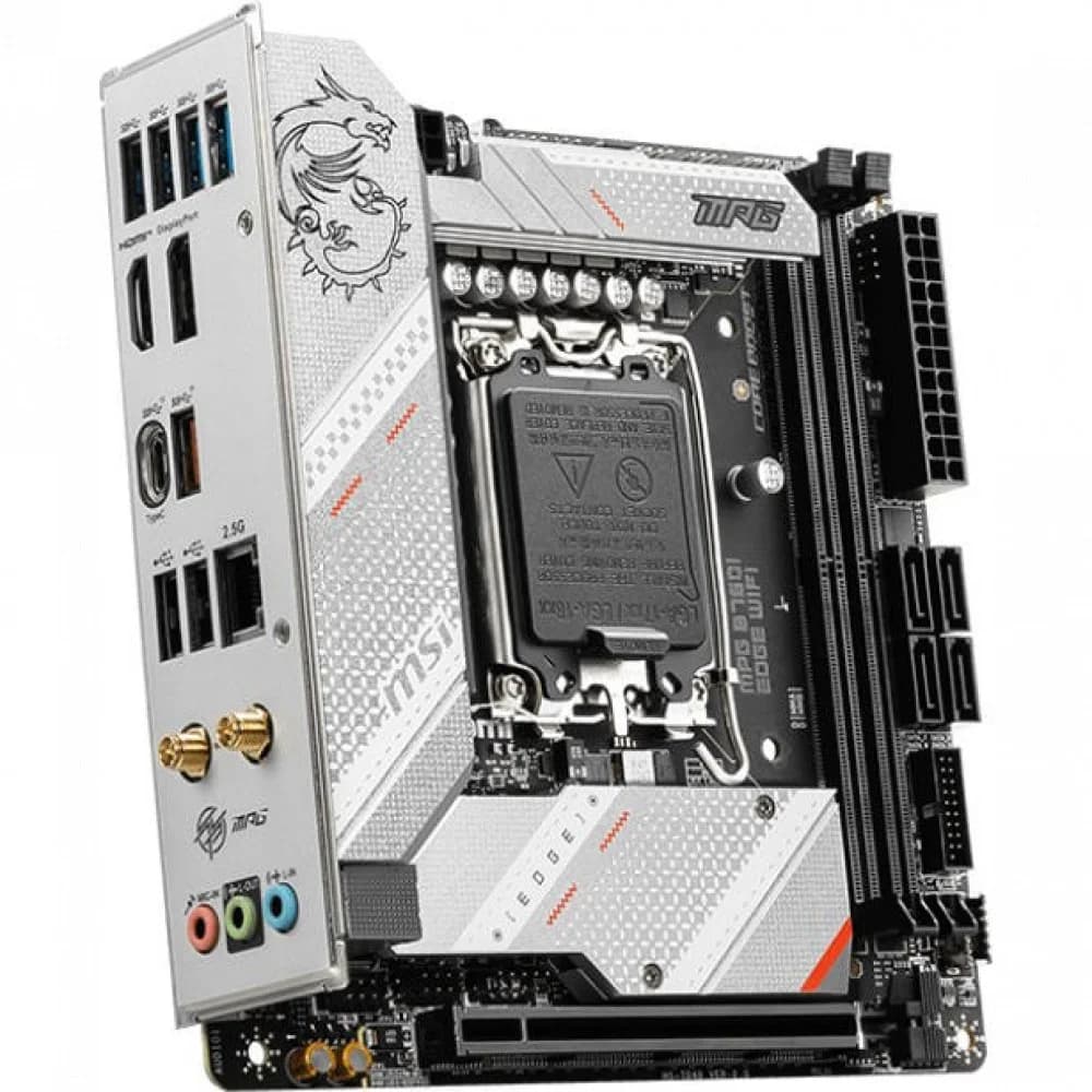 Материнская плата MSI MPG B760I EDGE WIFI, B760, 1700, 2xDDR5, PCI-Ex16, 2xM.2, 4xSATA, DP, HDMI, Type-C, WIFI6E, Mini-ITX,BOX