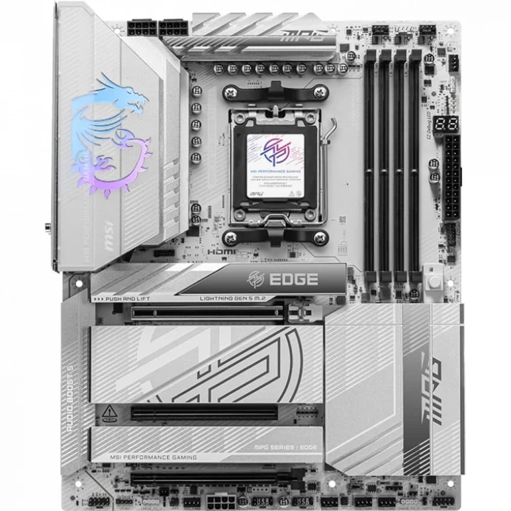 Матплата MSI MPG X870E Edge TI WiFi, AM5, ATX, 4DDR-5, 3хPCI-Ex16, 4SATA, 4xM.2, HDMI, 2xUSB-C,30USB