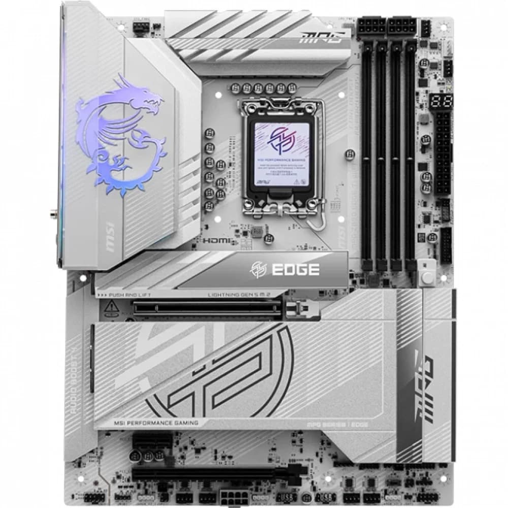 Материнская плата MSI MPG Z890 EDGE TI WIFI Soc-1851 Intel Z890 4xDDR5 ATX AC`97 8ch(7.1) 5Gigabit RAID+HDMI