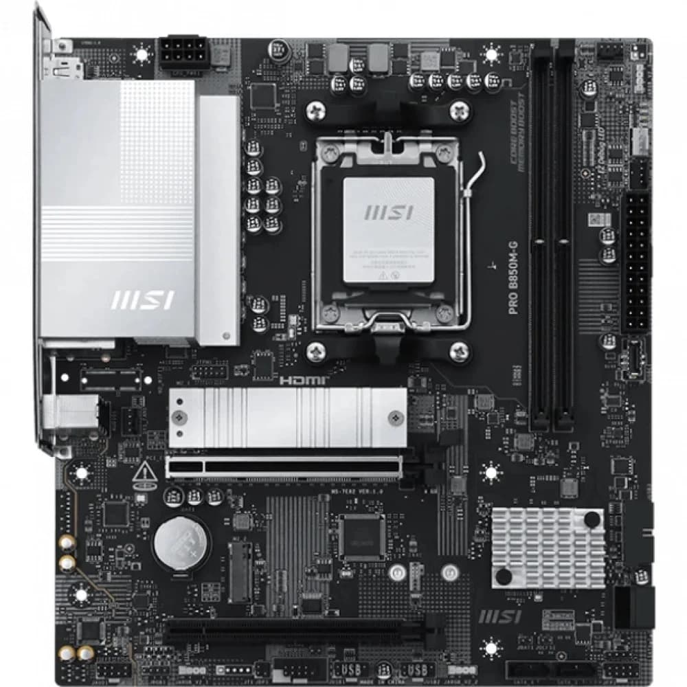 Материнская плата MSI PRO B850M-G SocketAM5 AMD B850 2xDDR5 mATX AC`97 8ch(7.1) 5Gigabit RAID+HDMI+DP