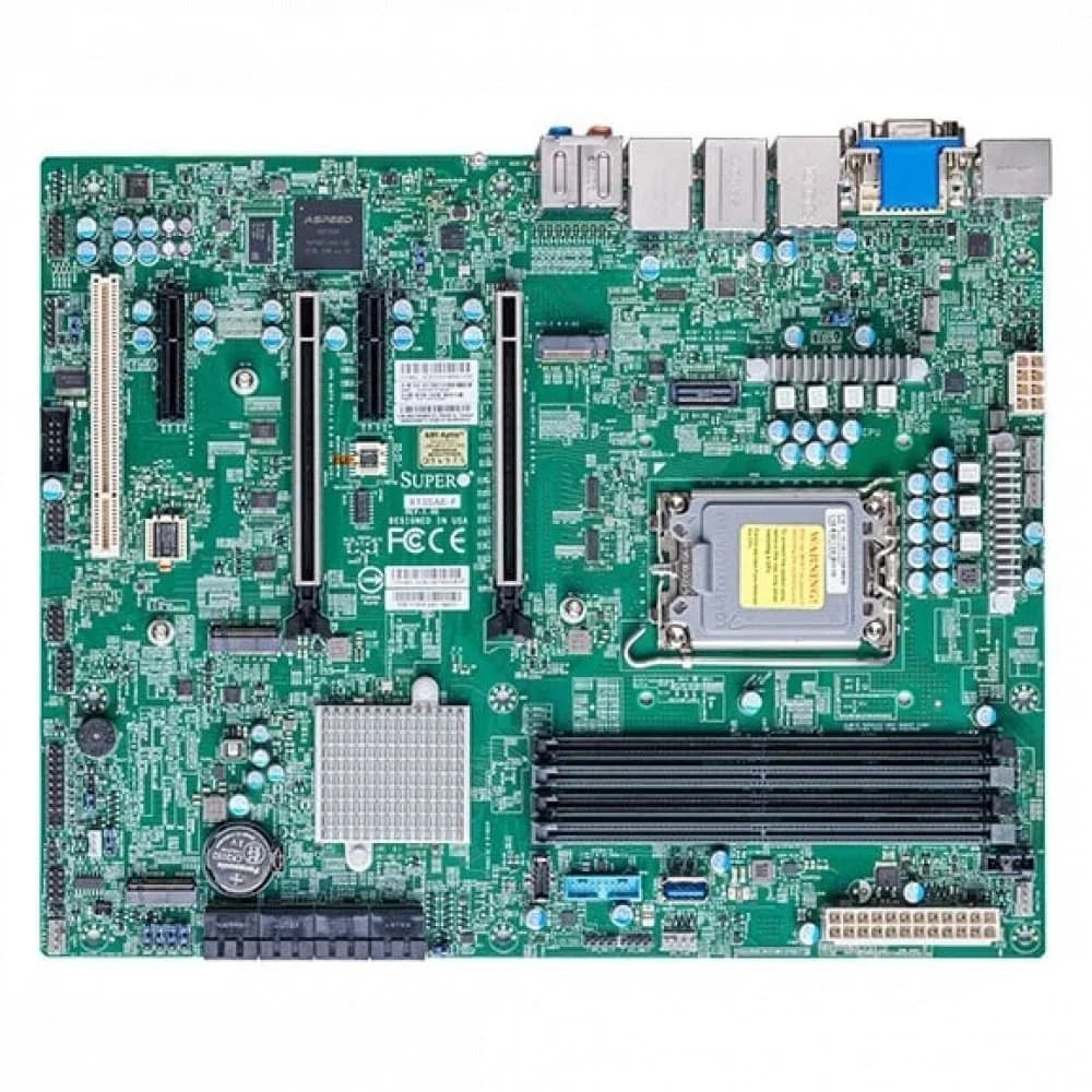 Supermicro Motherboard MBD-X13SAE-F-B W680 LGA1700 No Memory 12th Generation Intel® Core™ i3/i5/i7/i9 Processors, Single Socket LGA-1700 supported, CPU TDP supports Up to 125W TDP Intel® W680 2 PCI-