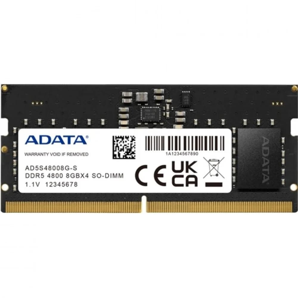 Память DDR5 8GB 4800MHz A-Data AD5S48008G-S RTL PC4-38400 CL40 SO-DIMM 262-pin 1.1В single rank Ret