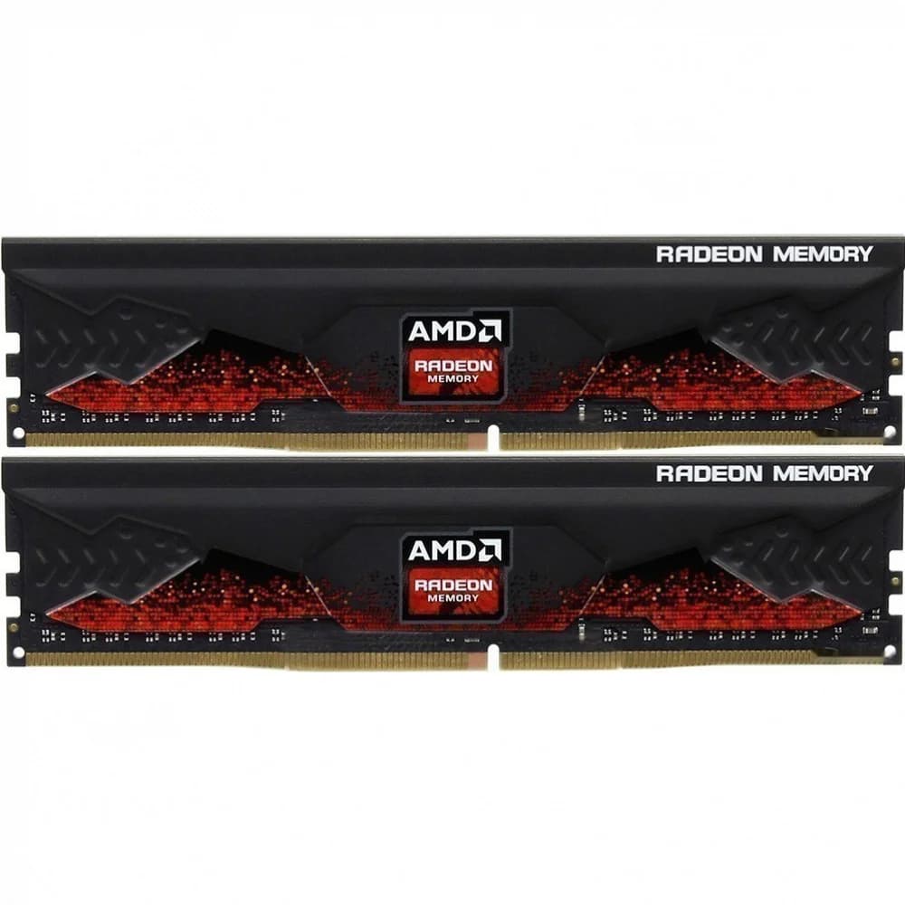 64GB AMD Radeon™ DDR4 3200 DIMM R9 Gamers Series Black Gaming Memory R9S464G3206U2K Non-ECC, CL16, 1.35V, Heat Shield, Kit (2x32GB), RTL (183559) {15}