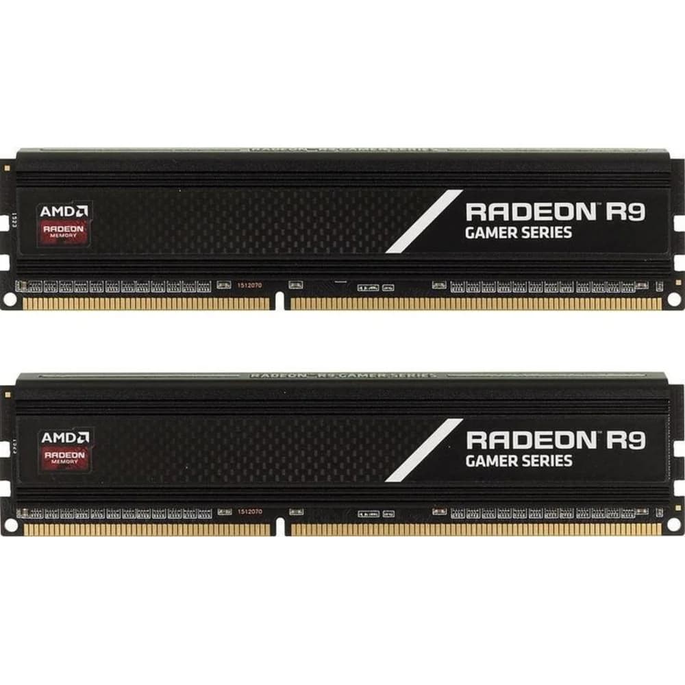 32GB AMD Radeon™ DDR4 3200 DIMM R9 Gamers Series Black Gaming Memory R9S432G3206U2K Non-ECC, CL16, 1.35V, Heat Shield, Kit (2x16GB), RTL (183221) {15}